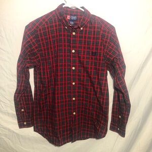 Preloved-Chaps Youth L(14-16)Long Sleeve Button Up Flannel.Red/Blue/Green/Yellow